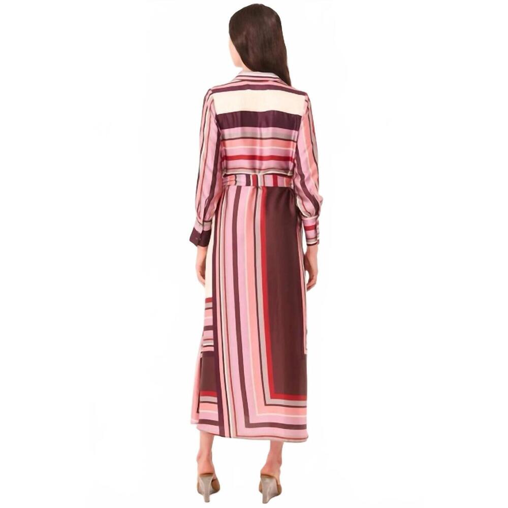 NEW MISA LOS ANGELES herminia midi dress in chocolate geo stripe - Picture 4 of 8